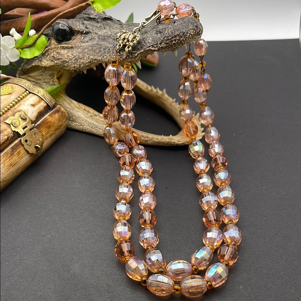 Hobé Crystal double strand vintage necklace B36 🔥